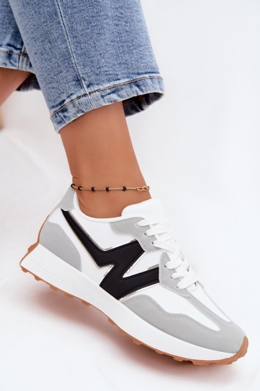 Sneakers bianche-grigie da donna Britma