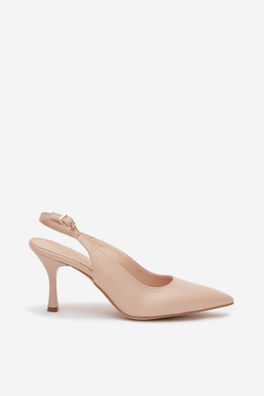 Scarpe con tacco aperto Zazoo 1127 colore sabbia
