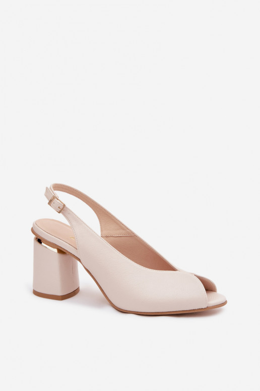 Sandali eleganti da donna con tacco Zazoo 1085 colore avorio
