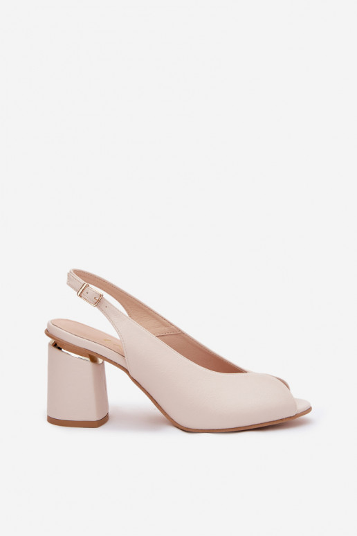Sandali eleganti da donna con tacco Zazoo 1085 colore avorio