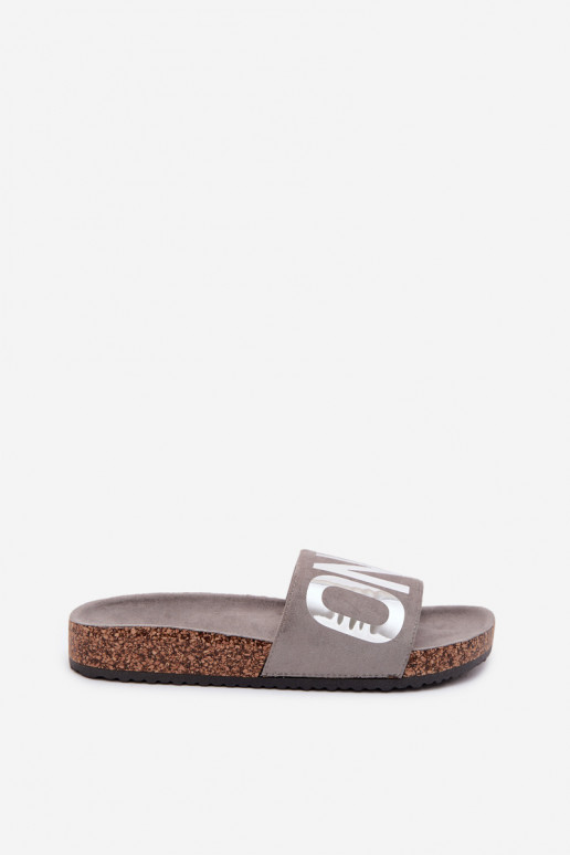 Infradito da donna con piattaforma ONE Vinceza 22-2217 colore grigio