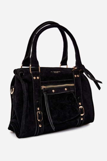 Borsa in suede sintetico nera Lendra