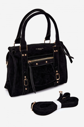 Borsa in suede sintetico nera Lendra 2