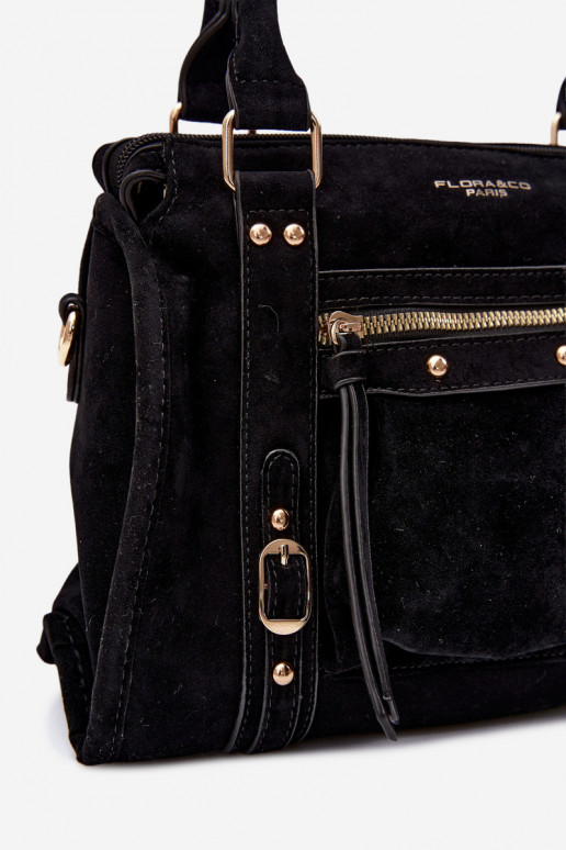 Borsa in suede sintetico nera Lendra