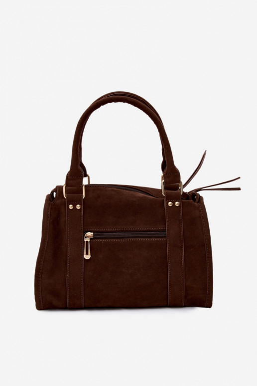 Borsa in suede sintetico color cioccolato Lendra