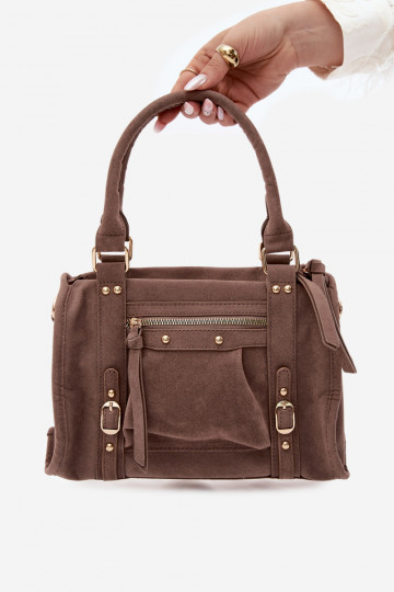 Borsa in suede sintetico color argilla Lendra