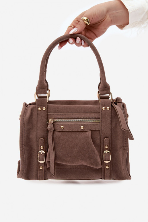 Borsa in suede sintetico color argilla Lendra
