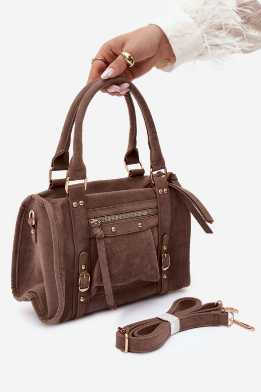 Borsa in suede sintetico color argilla Lendra