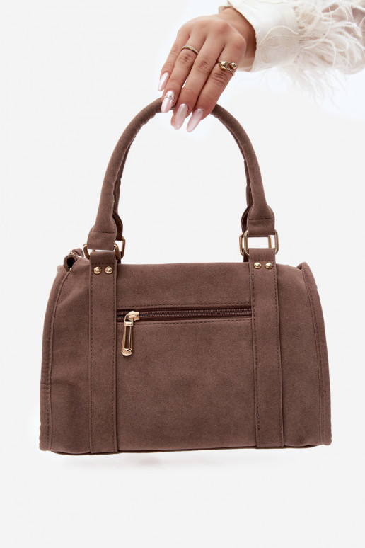 Borsa in suede sintetico color argilla Lendra