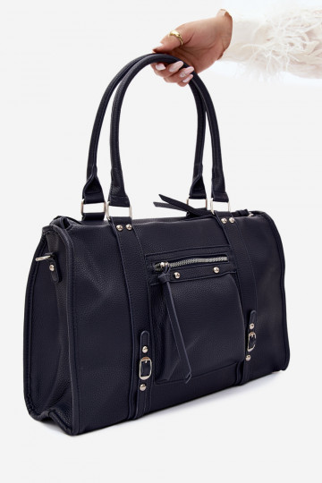 Grande borsa in pelle sintetica blu scuro Nolita 2