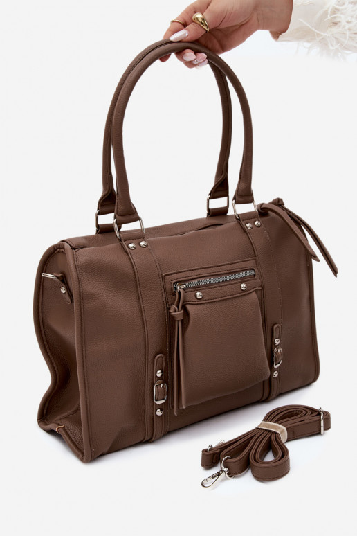 Grande borsa in pelle sintetica color argilla Nolita