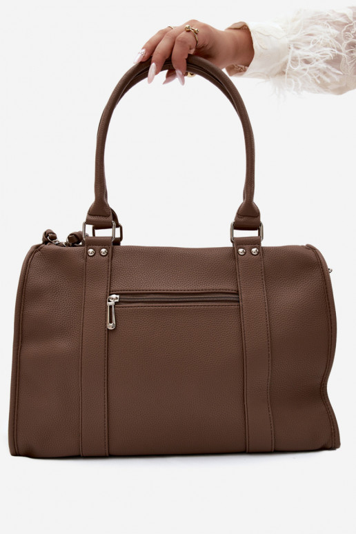 Grande borsa in pelle sintetica color argilla Nolita