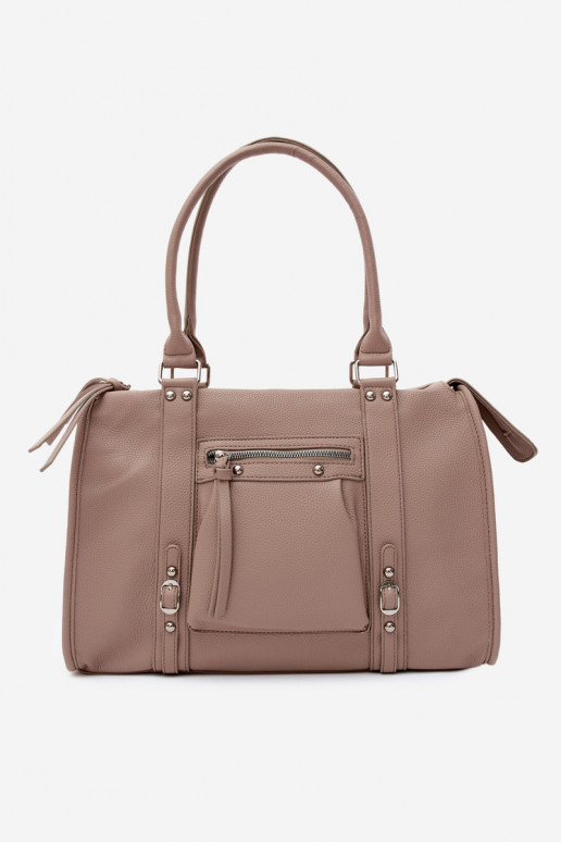 Grande borsa in pelle sintetica color avorio Nolita