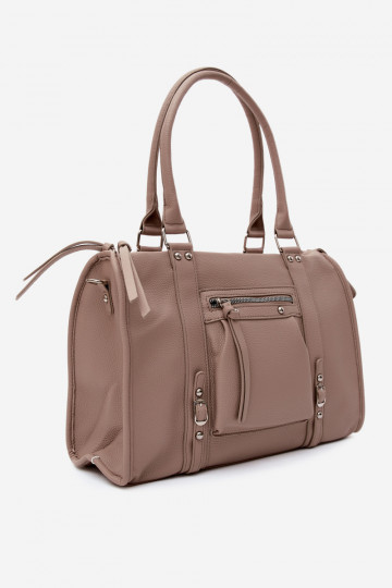 Grande borsa in pelle sintetica color avorio Nolita 2