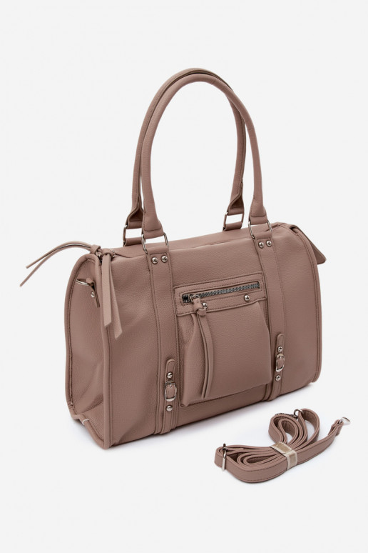 Grande borsa in pelle sintetica color avorio Nolita