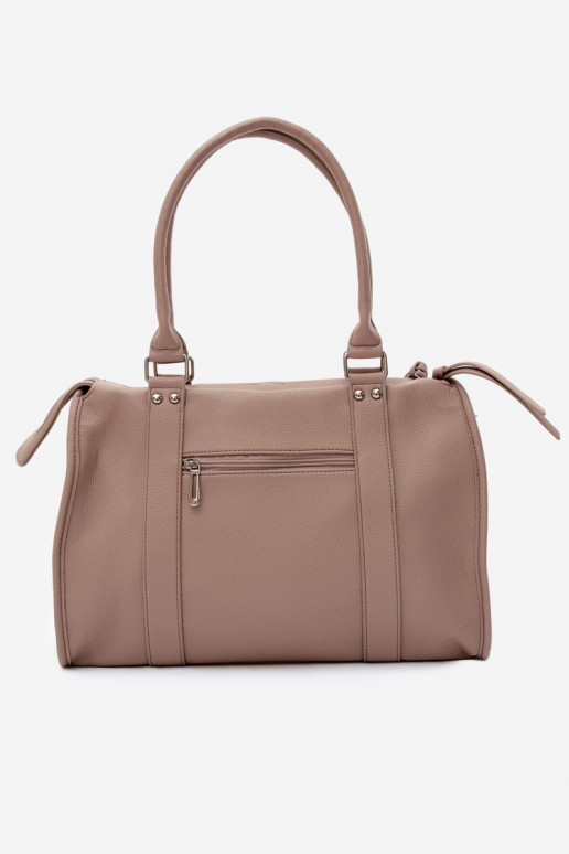 Grande borsa in pelle sintetica color avorio Nolita