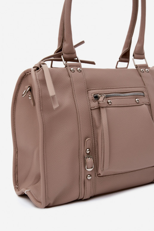 Grande borsa in pelle sintetica color avorio Nolita