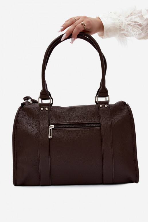 Grande borsa in pelle sintetica color cioccolato Nolita