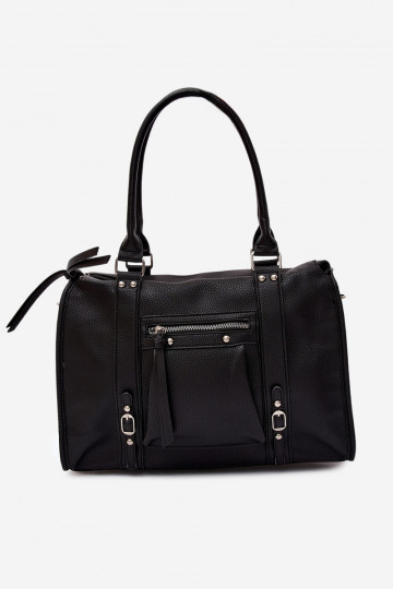 Grande borsa in pelle sintetica nera Nolita