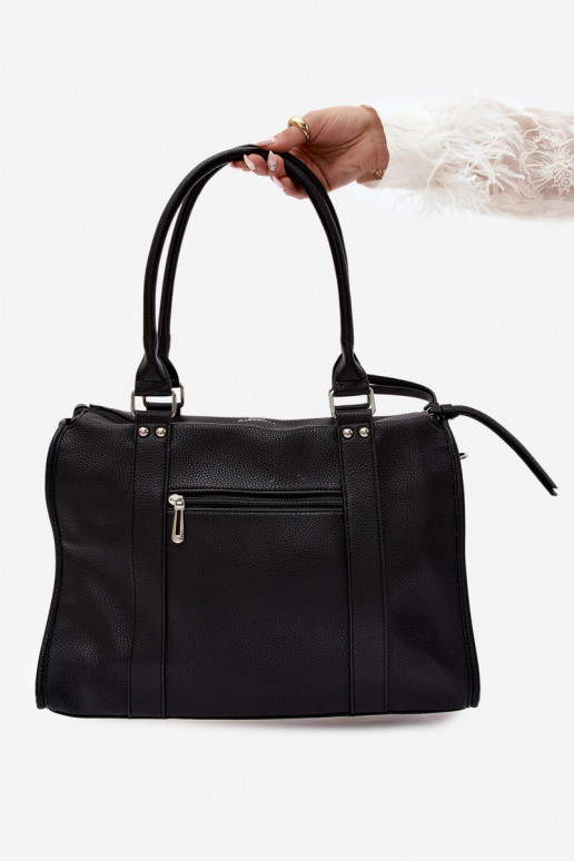Grande borsa in pelle sintetica nera Nolita