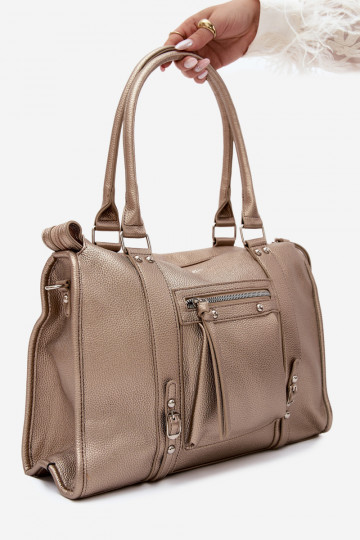 Grande borsa in pelle sintetica dorata Nolita 2