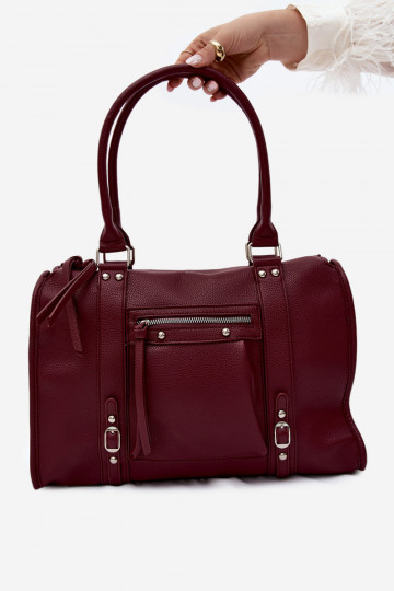 Grande borsa in pelle sintetica color bordeaux Nolita