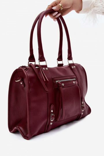 Grande borsa in pelle sintetica color bordeaux Nolita 2