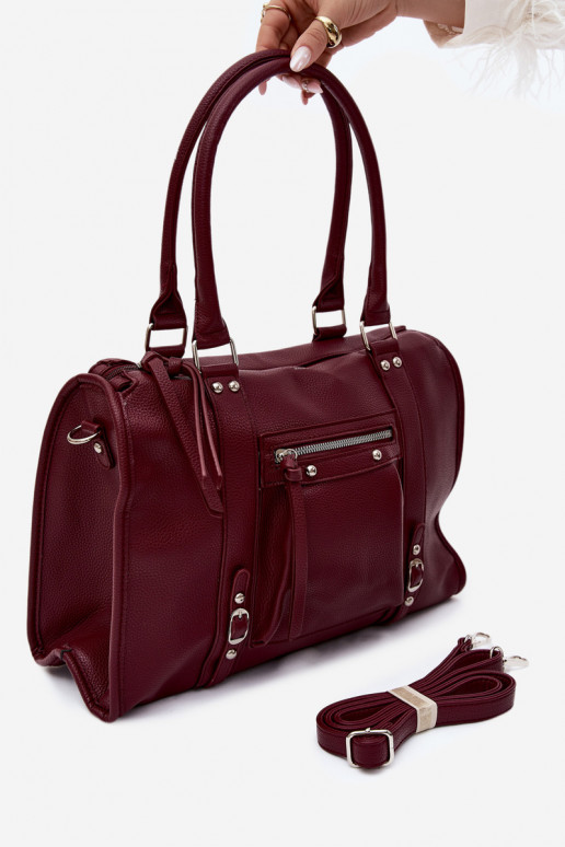 Grande borsa in pelle sintetica color bordeaux Nolita