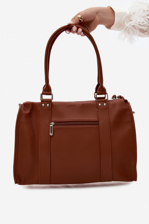 Grande borsa in pelle sintetica marrone Nolita