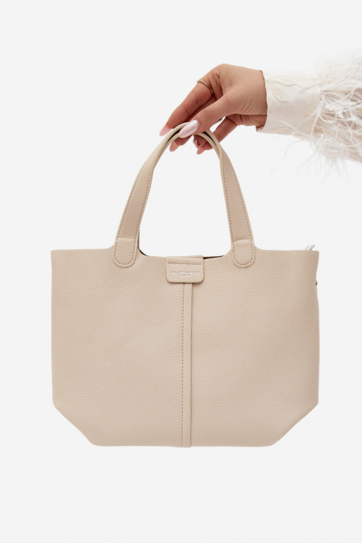 Borsa in ecopelle sabbia chiara Blaire