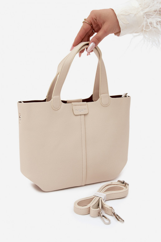 Borsa in ecopelle sabbia chiara Blaire