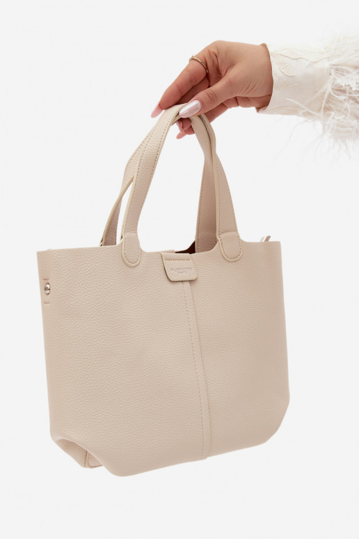 Borsa in ecopelle sabbia chiara Blaire