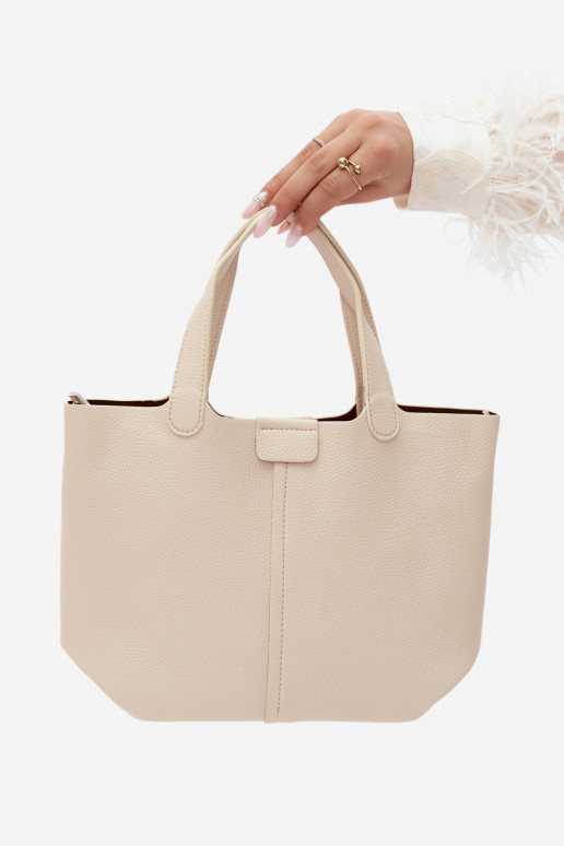 Borsa in ecopelle sabbia chiara Blaire