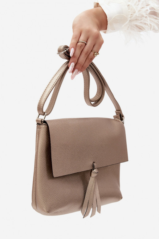 Borsa a tracolla in ecopelle oro Sigrid