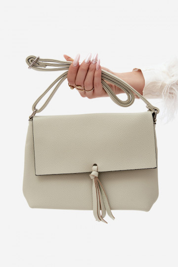 Borsa a tracolla con frange in finta pelle verde menta Sigrid