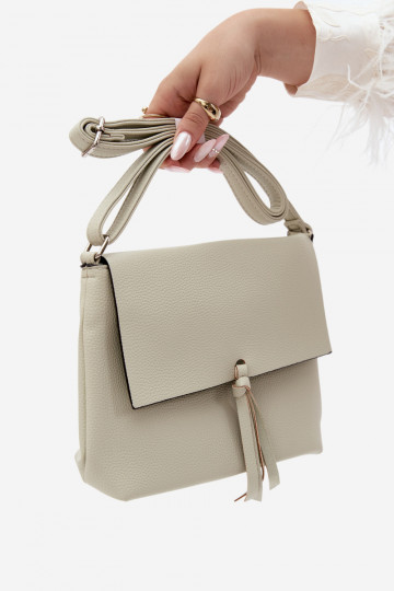 Borsa a tracolla con frange in finta pelle verde menta Sigrid 2