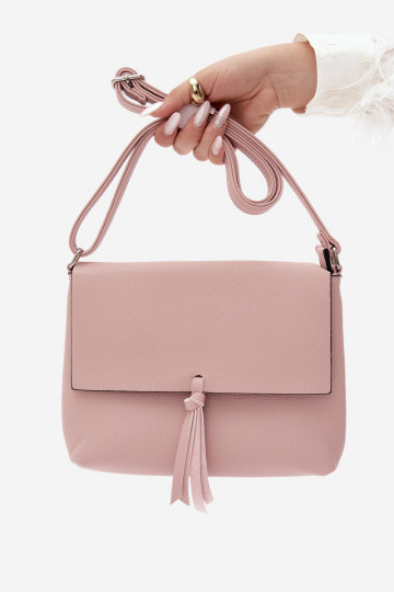 Borsa a tracolla con frange in finta pelle rosa Sigrid