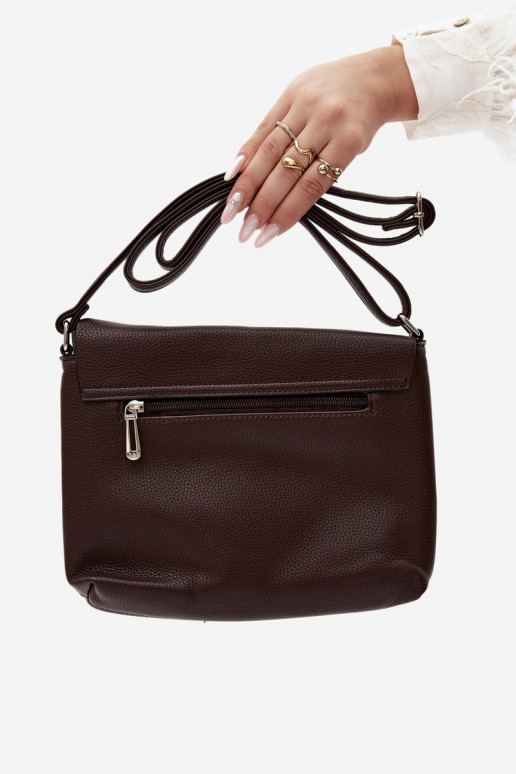 Borsa a tracolla con frange in finta pelle cioccolato Sigrid