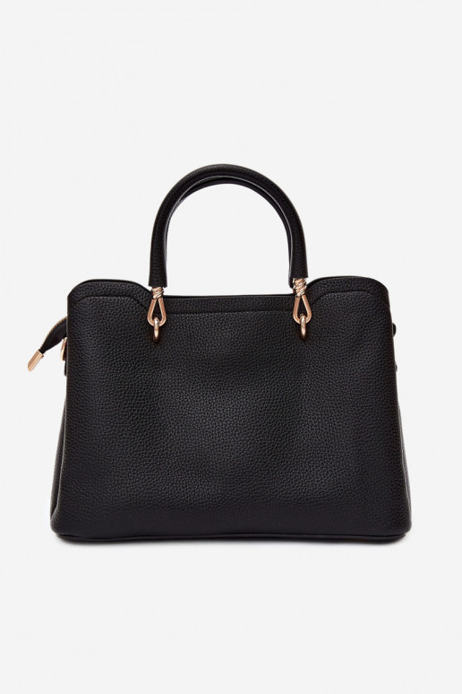 Borsa con portachiavi in ecopelle scamosciata con motivi floreali in nero Noomi