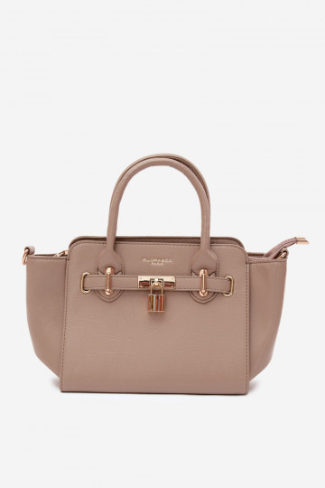 Borsa di tipo in ecopelle color avorio Odelia