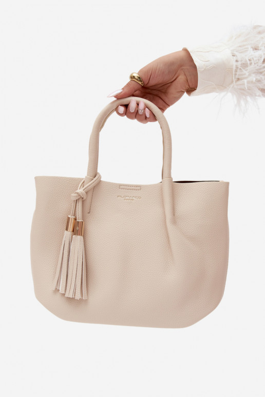 Borsa in ecopelle color sabbia chiara Fleece