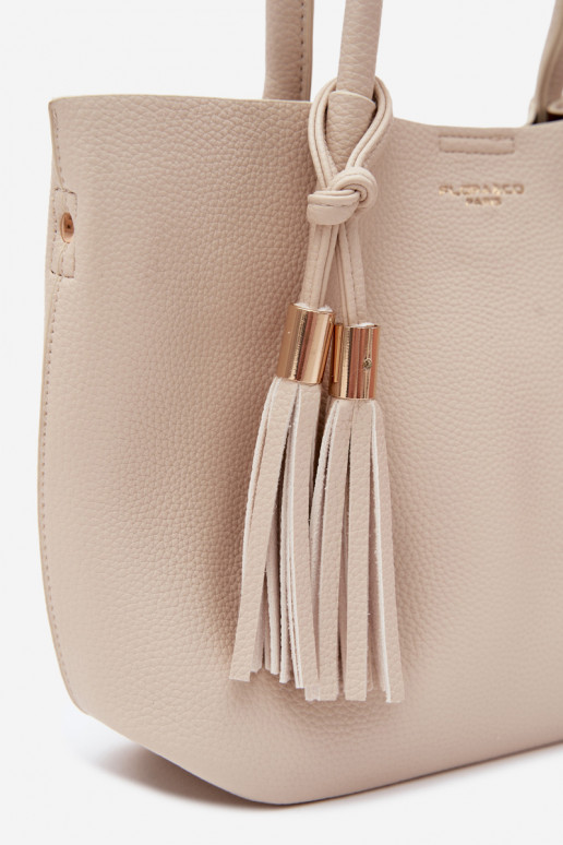 Borsa in ecopelle color sabbia chiara Fleece