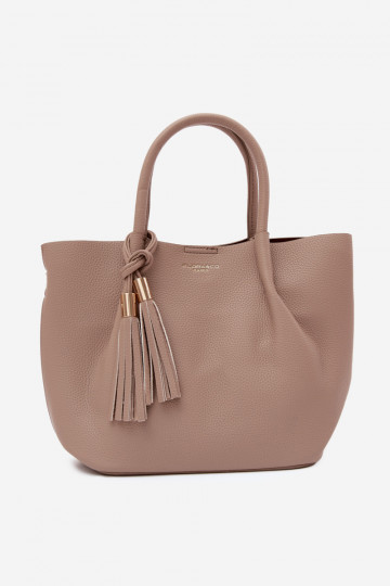 Borsa in ecopelle color avorio Fleece