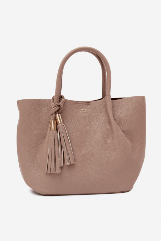 Borsa in ecopelle color avorio Fleece