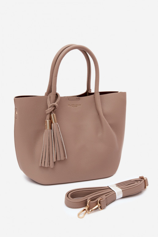 Borsa in ecopelle color avorio Fleece