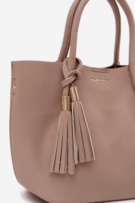 Borsa in ecopelle color avorio Fleece