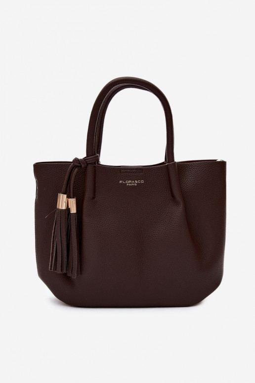 Borsa in ecopelle color cioccolato Fleece