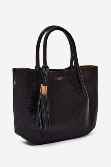 Borsa in ecopelle nera Fleece 2