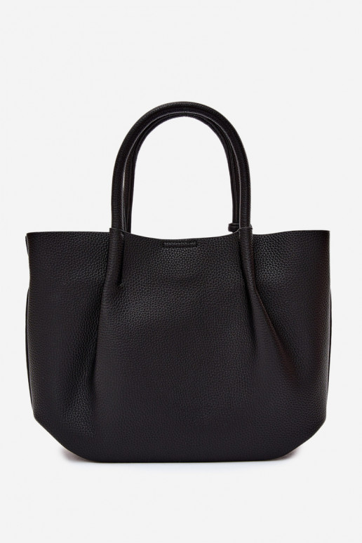 Borsa in ecopelle nera Fleece
