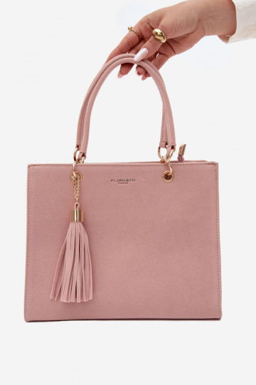 Borsa di tipo in ecopelle scamosciata rosa Ottilie